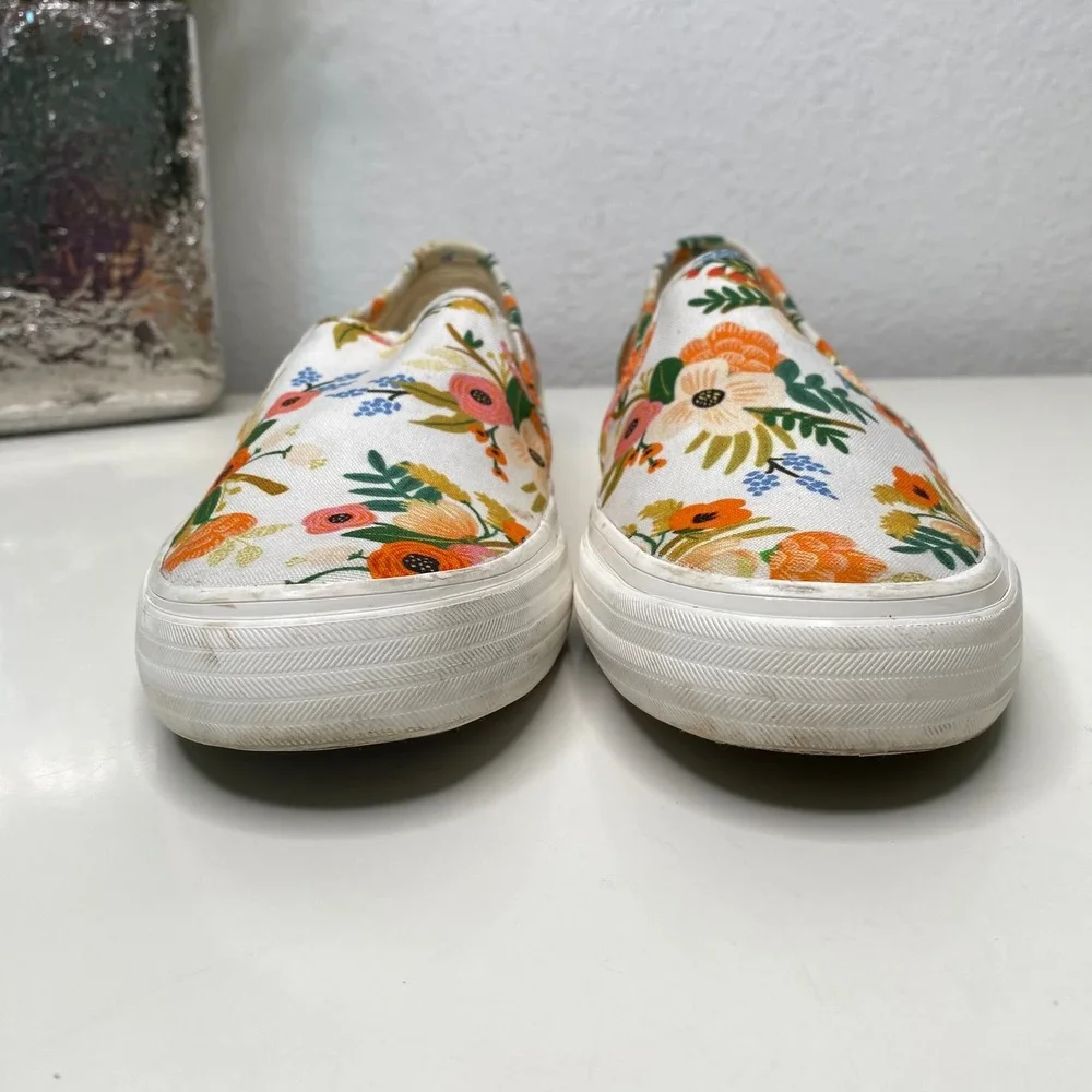 Keds‎ Rifle Paper Co. Double Decker Meadow Cream Slip On Casual Sneakers Size 7